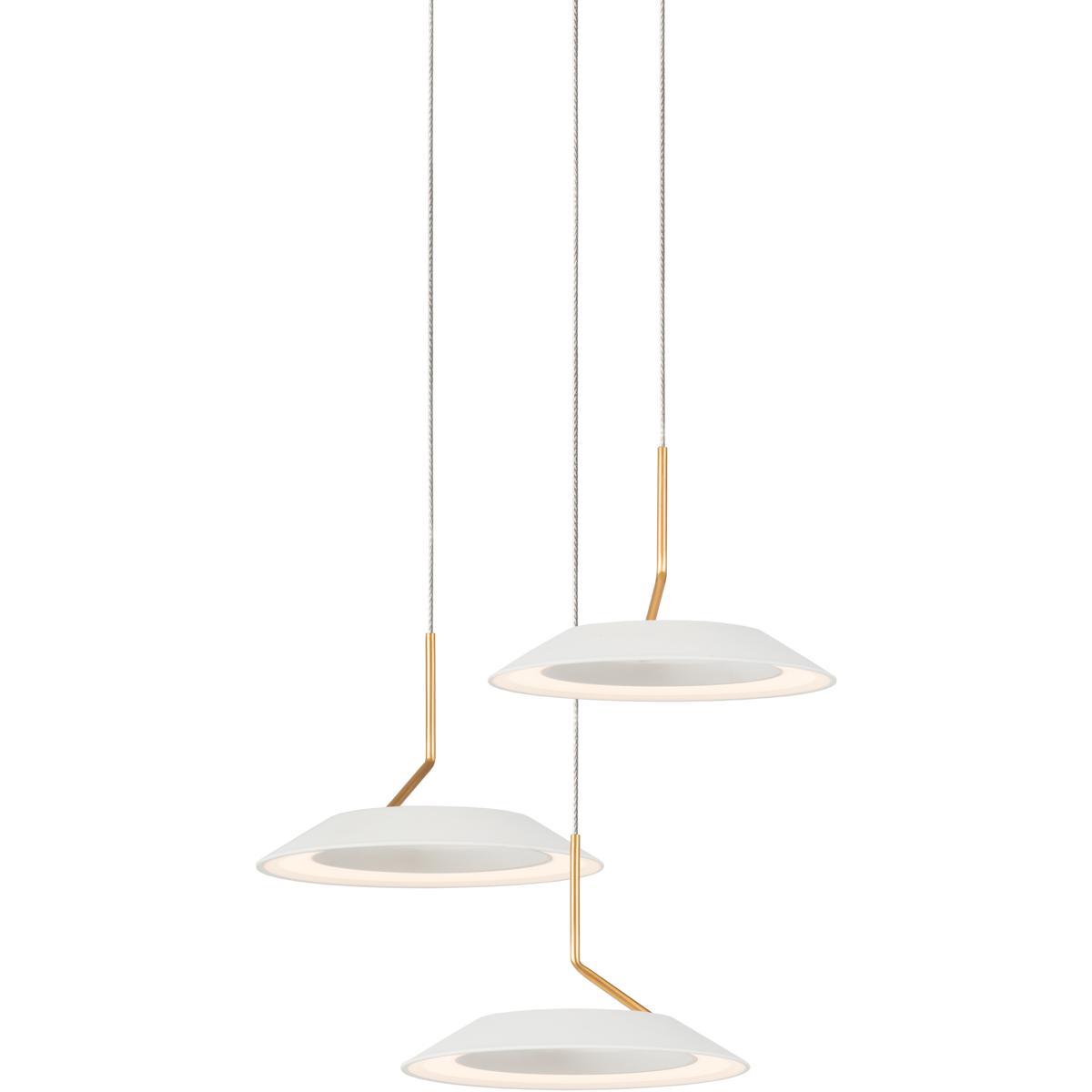Koncept RYP-C3-SW-MWG Royyo LED 12 inch Matte white with gold Pendant Ceiling Light
